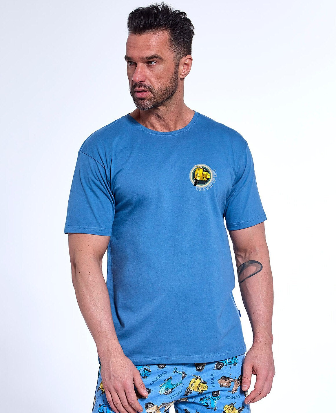 Pigiama da uomo estivo in puro cotone - 326/172 - vespa