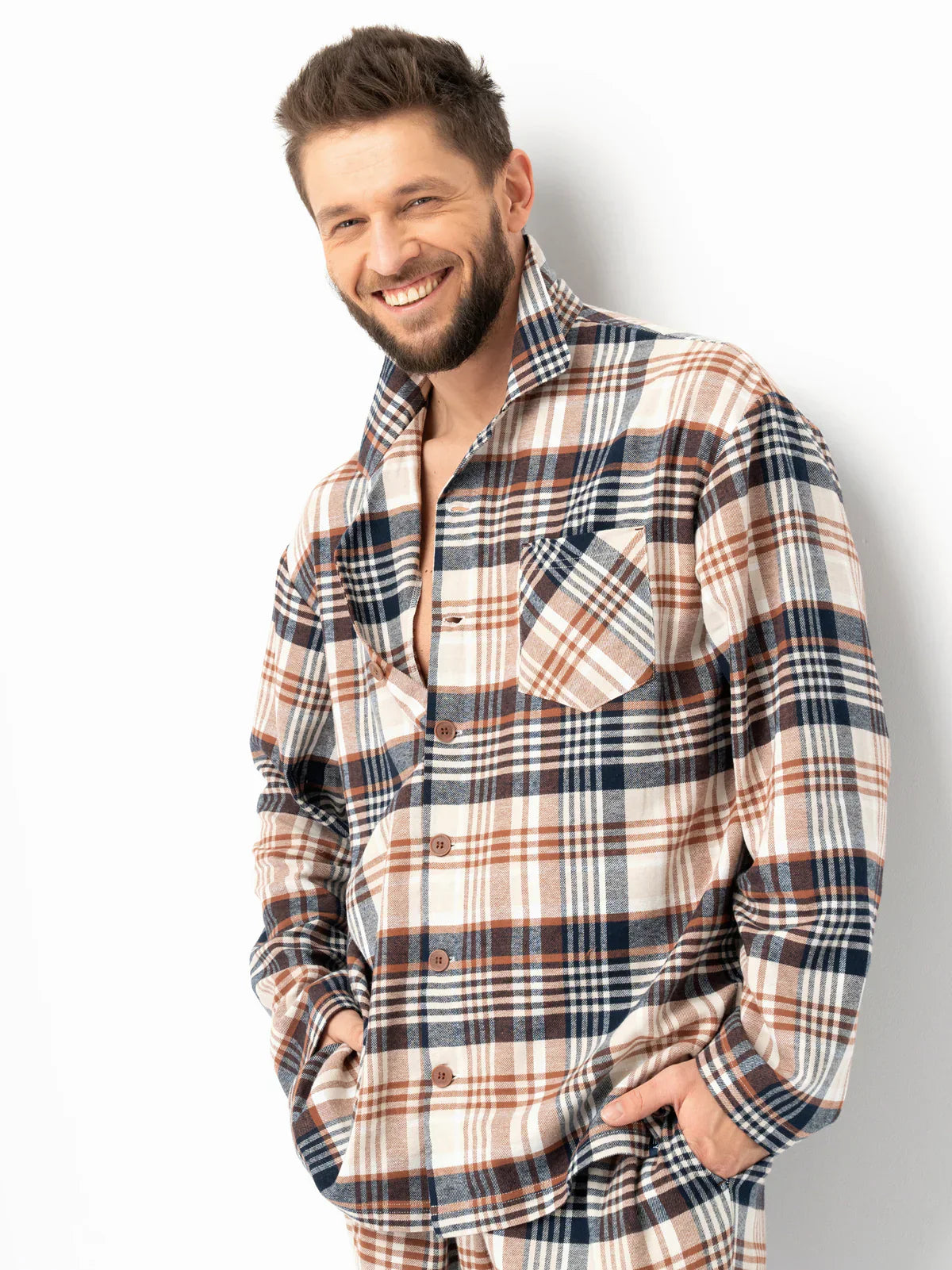 Pigiama uomo in flanella di cotone | mns 443