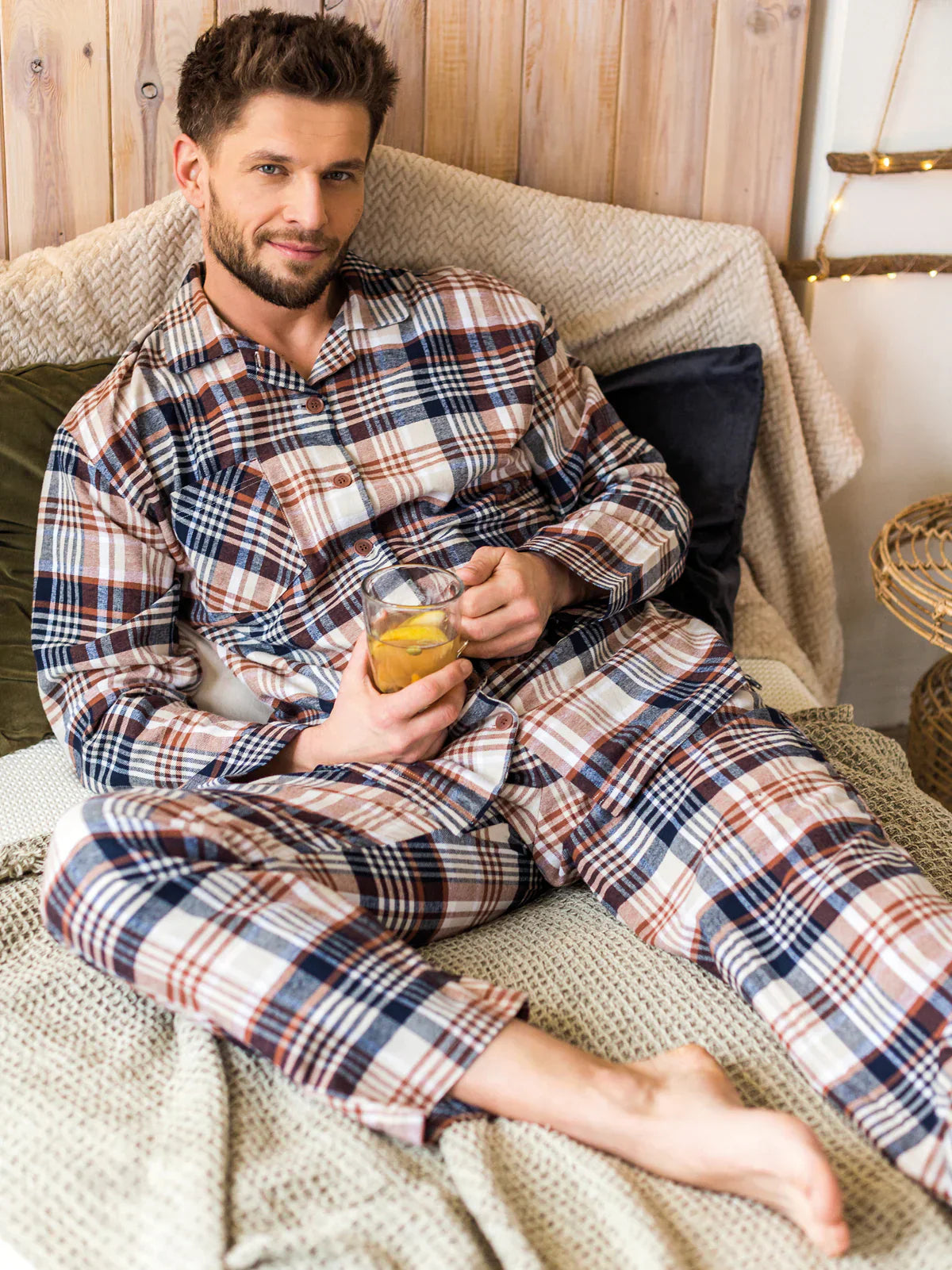 Pigiama uomo in flanella di cotone | mns 443