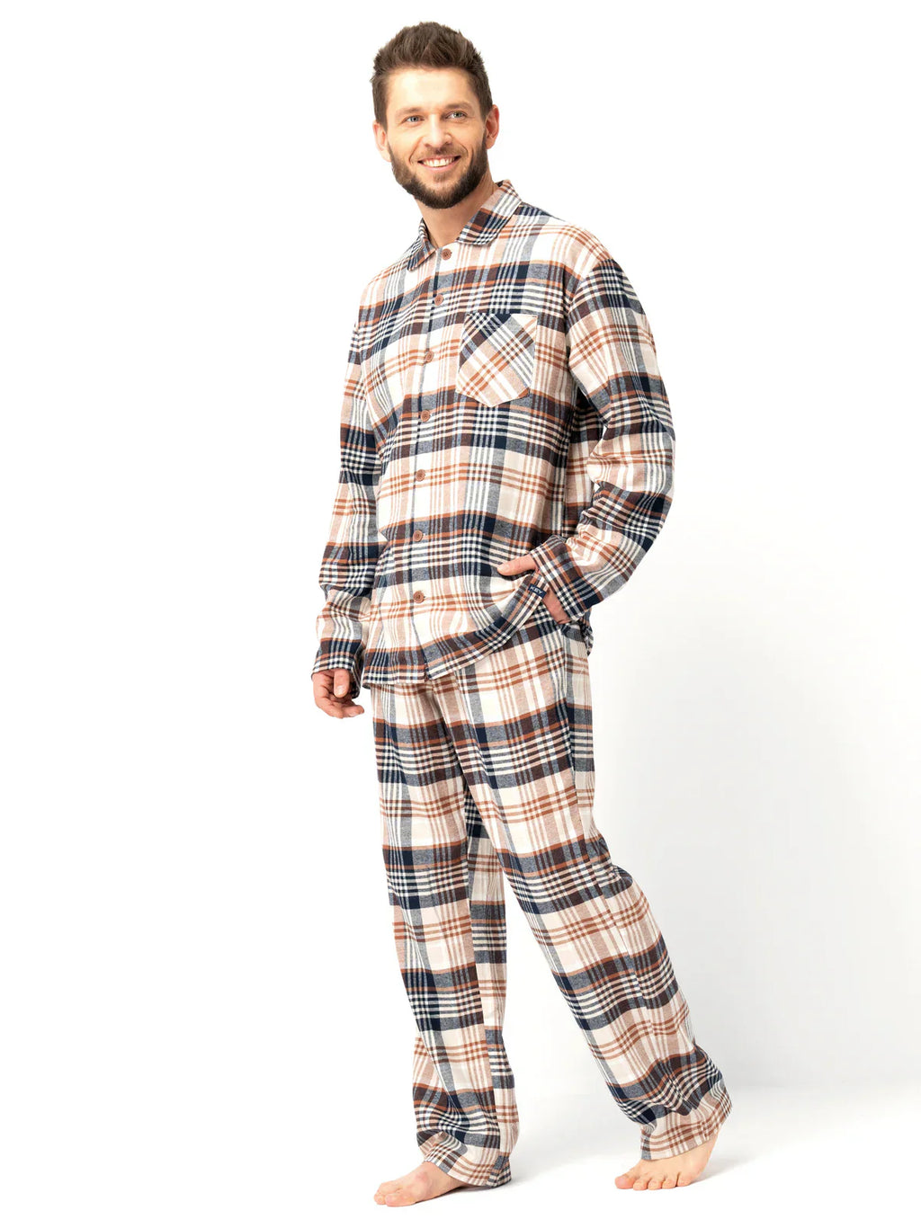 Pigiama uomo in flanella di cotone | mns 443