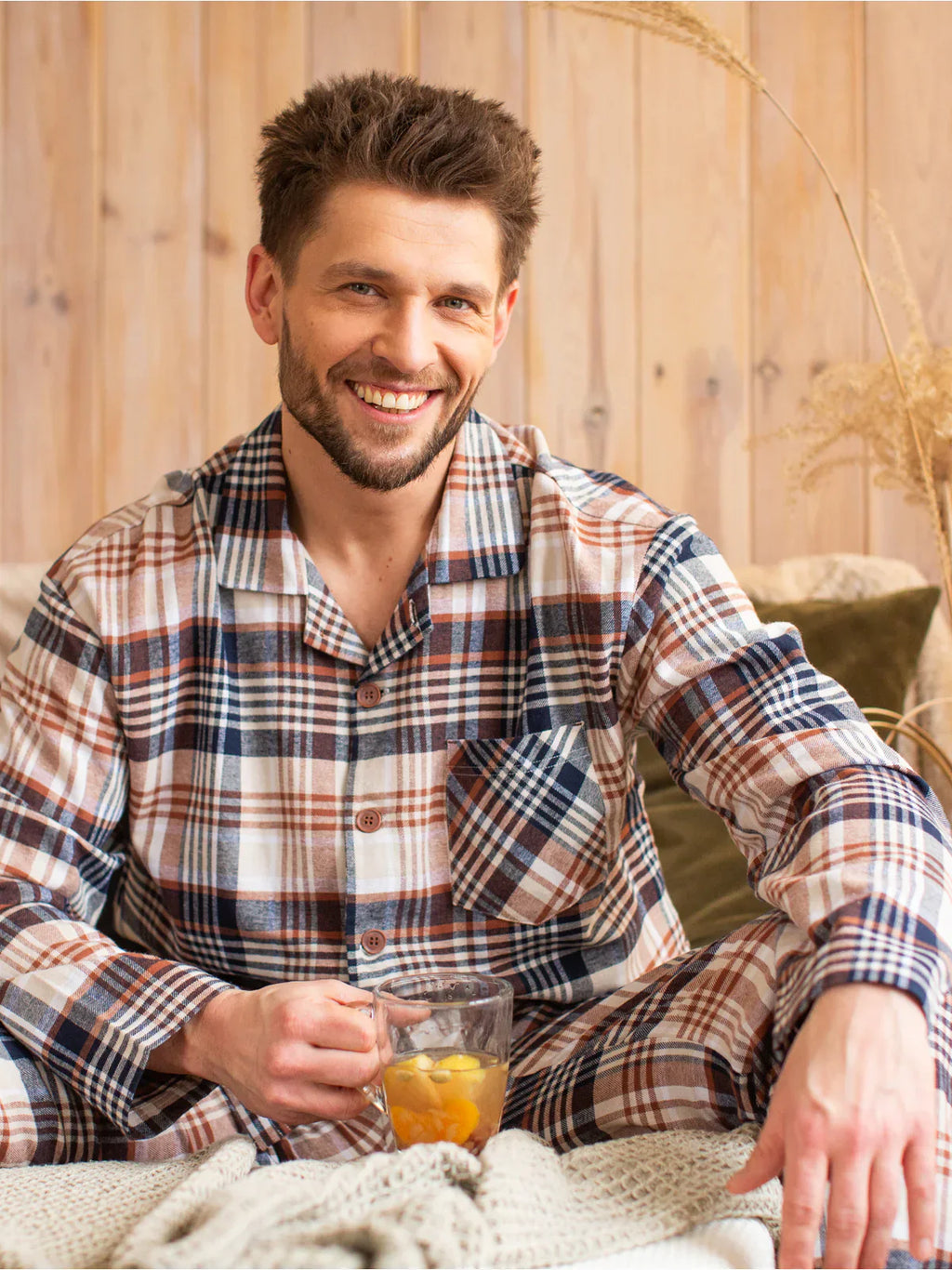 Pigiama uomo in flanella di cotone | mns 443