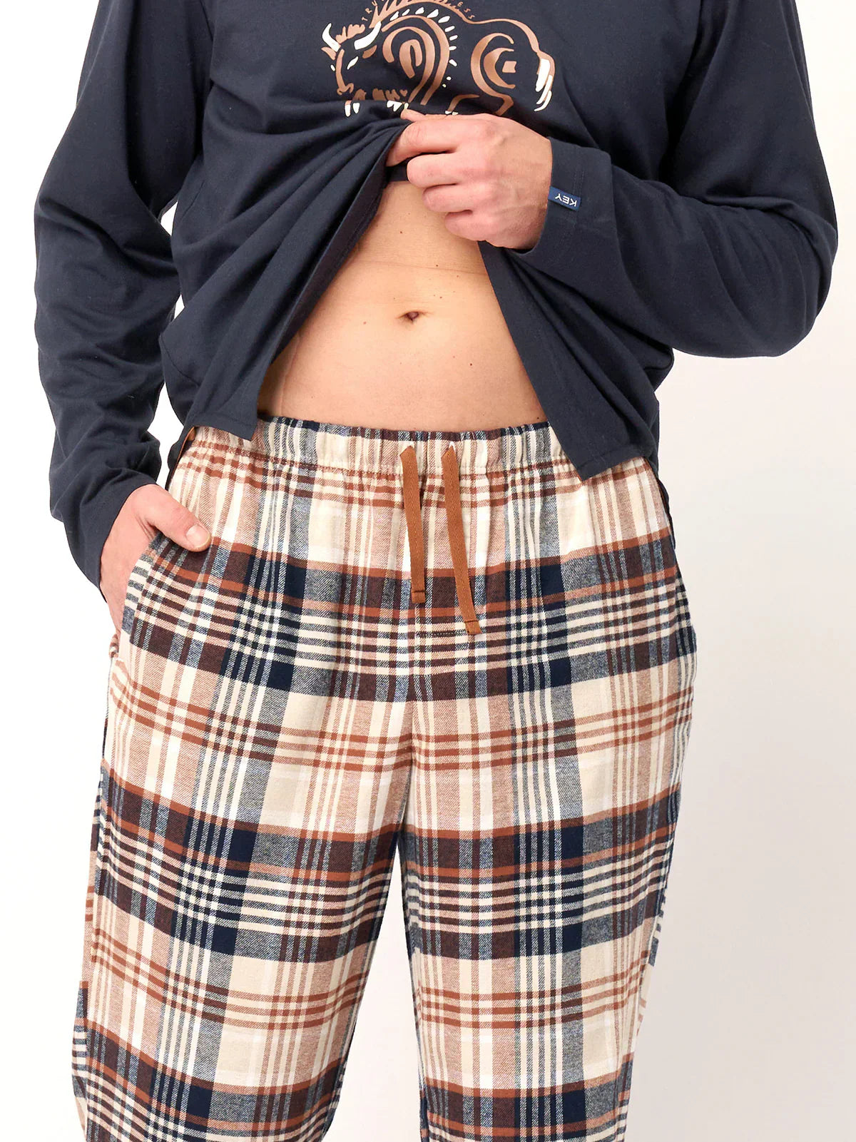 Pigiama uomo in flanella di cotone | mns 444