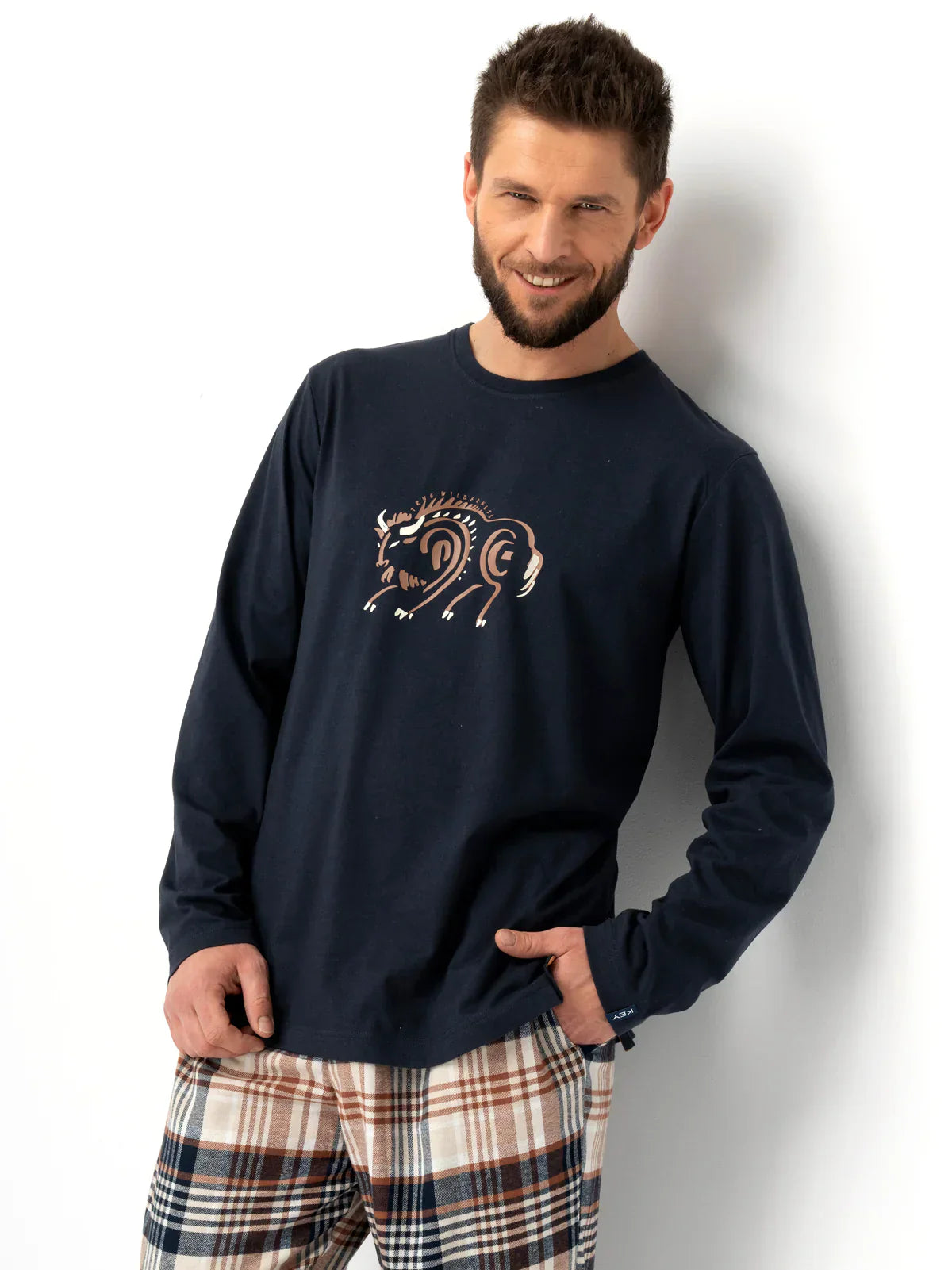 Pigiama uomo in flanella di cotone | mns 444