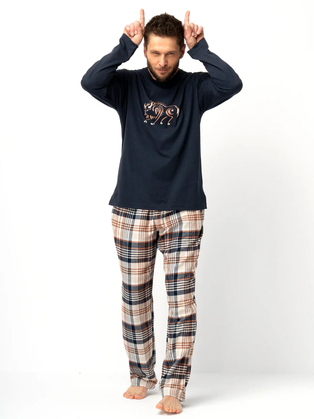 Pigiama uomo in flanella di cotone | mns 444