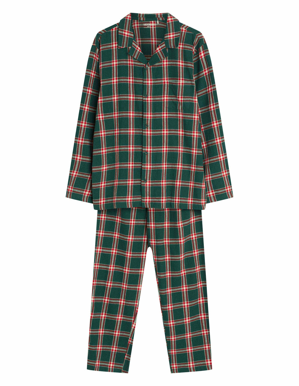 Pigiama uomo in flanella di cotone a quadri - nut