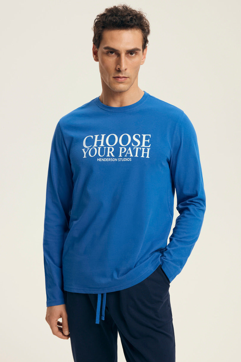 Pigiama uomo in cotone stile jogger con scritta | loop