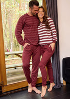 Pigiama uomo lungo in cotone a righe (loose)
