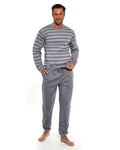 Pigiama uomo lungo in cotone a righe (loose)