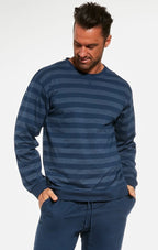 Pigiama uomo lungo in cotone a righe (loose)