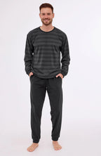 Pigiama uomo lungo in cotone a righe (loose)