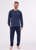 Pigiama uomo lungo in cotone a righe (loose)