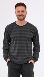 Pigiama uomo lungo in cotone a righe (loose)