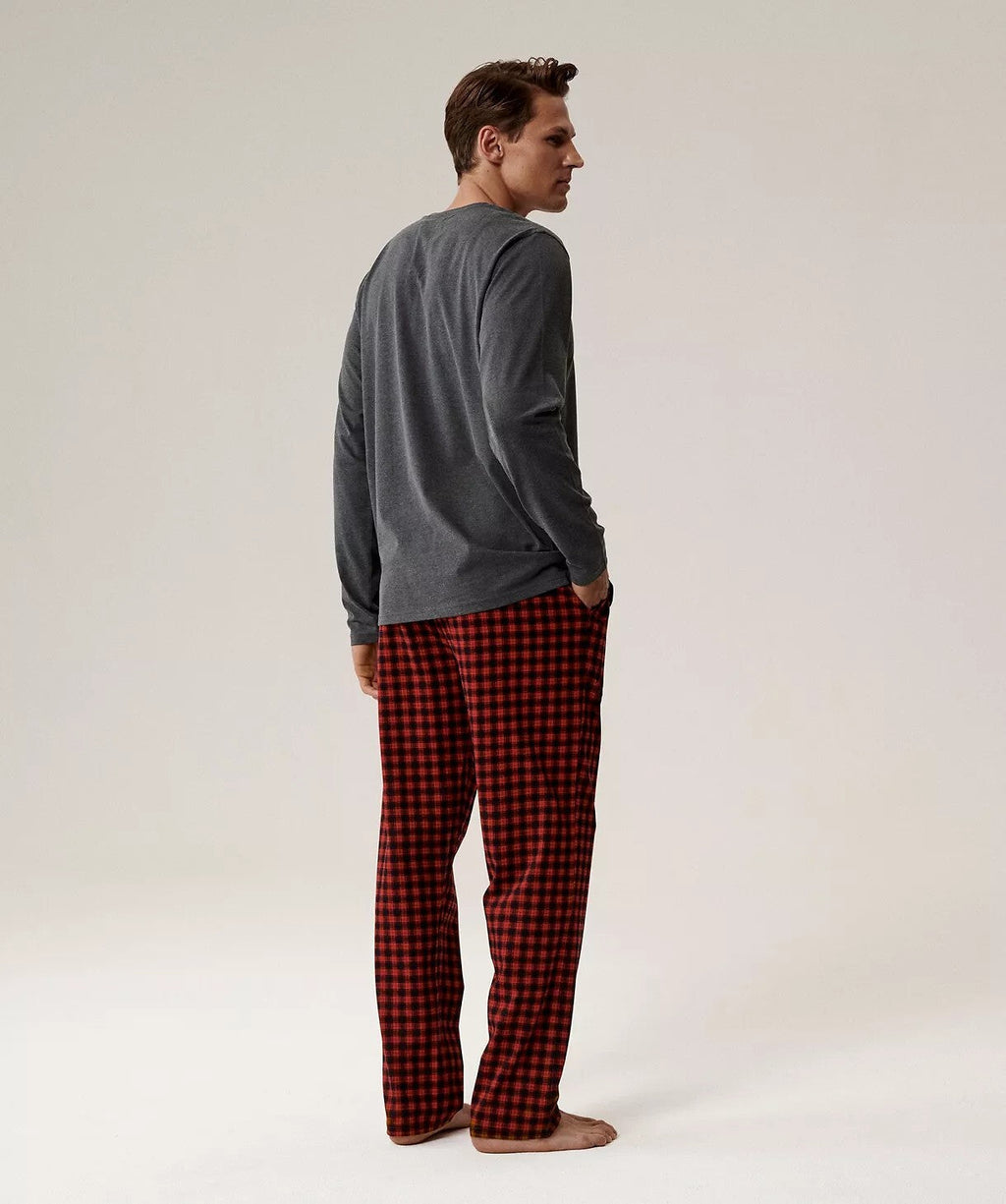 Pigiama uomo lungo in morbido cotone fantasia - nmp-394