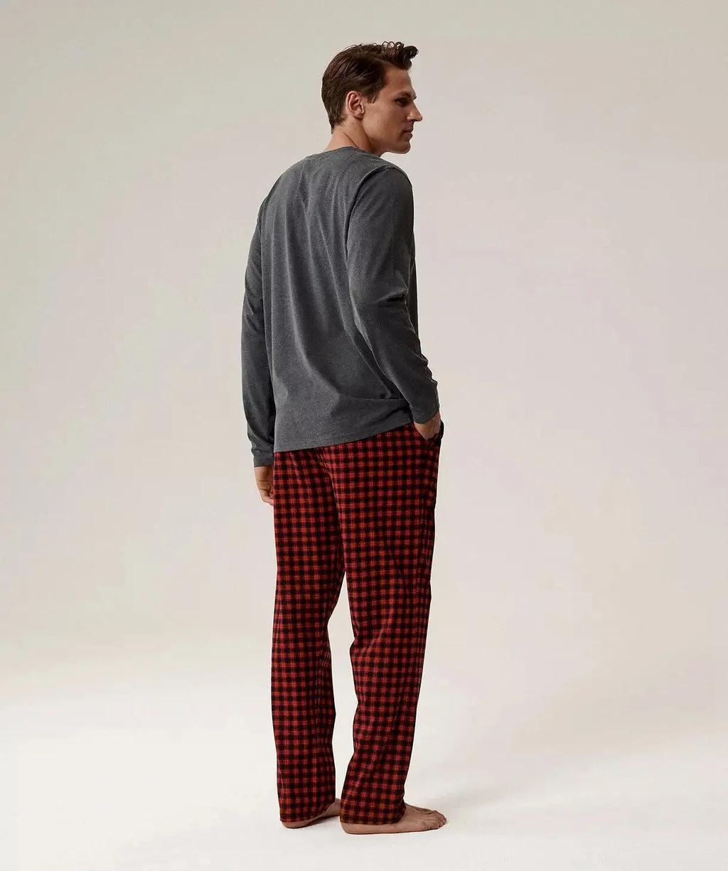 Pigiama uomo lungo in morbido cotone fantasia - nmp-394