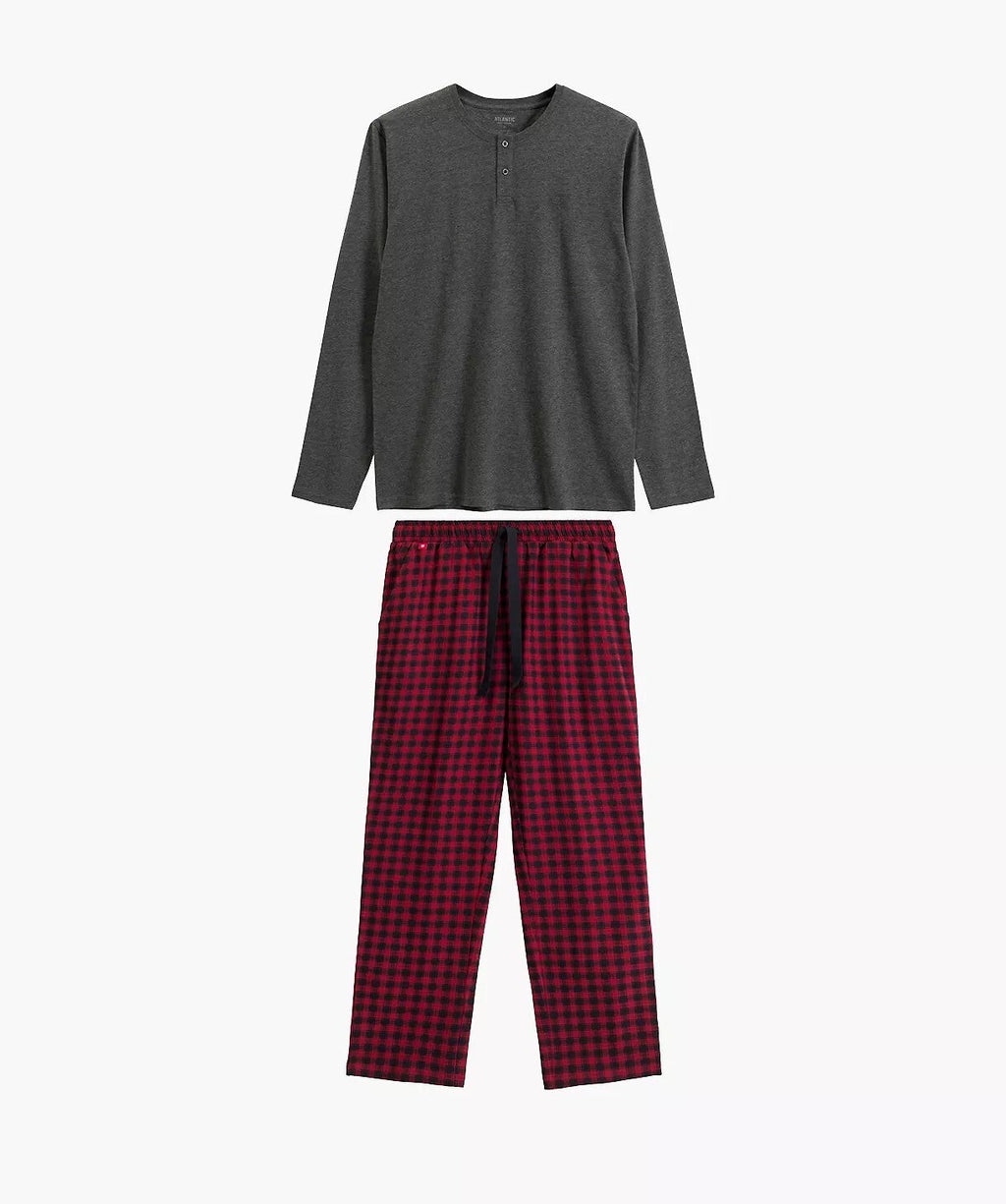 Pigiama uomo lungo in morbido cotone fantasia - nmp-394