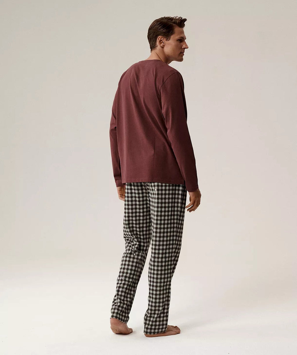 Pigiama uomo lungo in morbido cotone fantasia - nmp-394