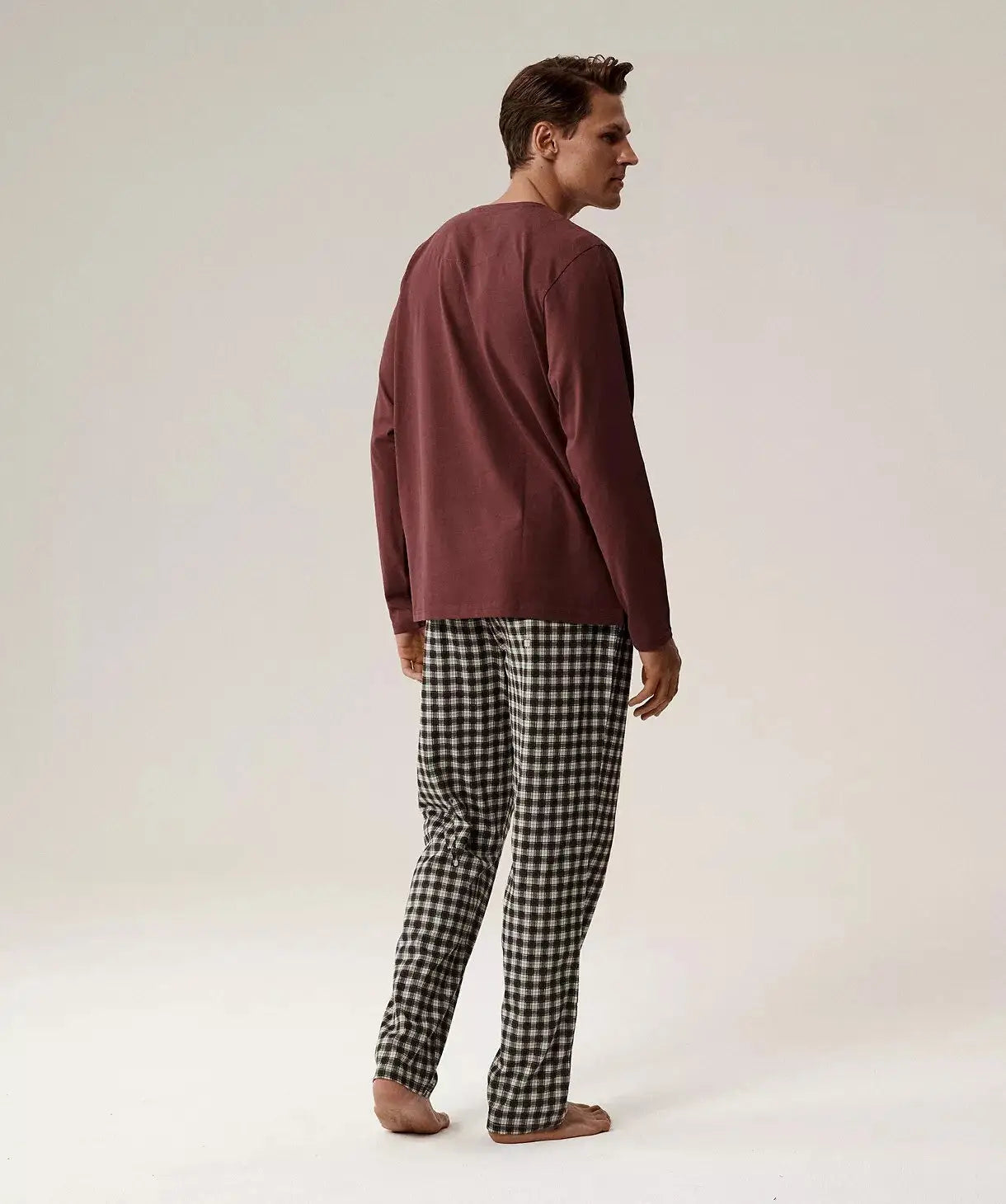 Pigiama uomo lungo in morbido cotone fantasia - nmp-394