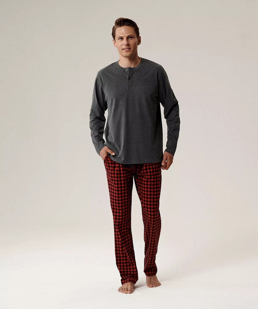 Pigiama uomo lungo in morbido cotone fantasia - nmp-394