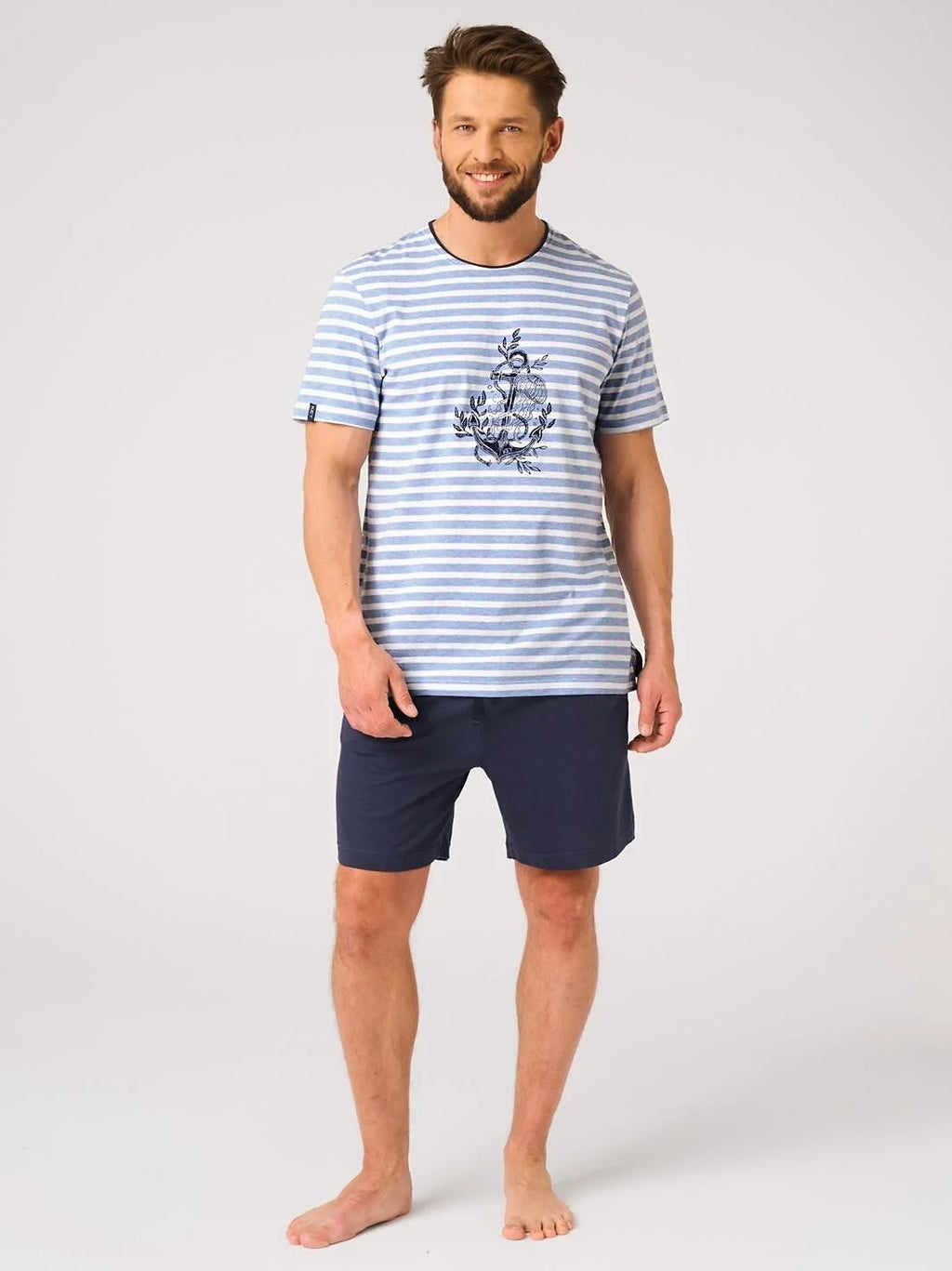 Pigiama uomo in puro cotone a righe (classic stripe mns 311)