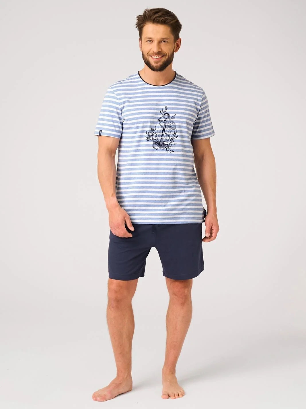 Pigiama uomo in puro cotone a righe (classic stripe mns 311)
