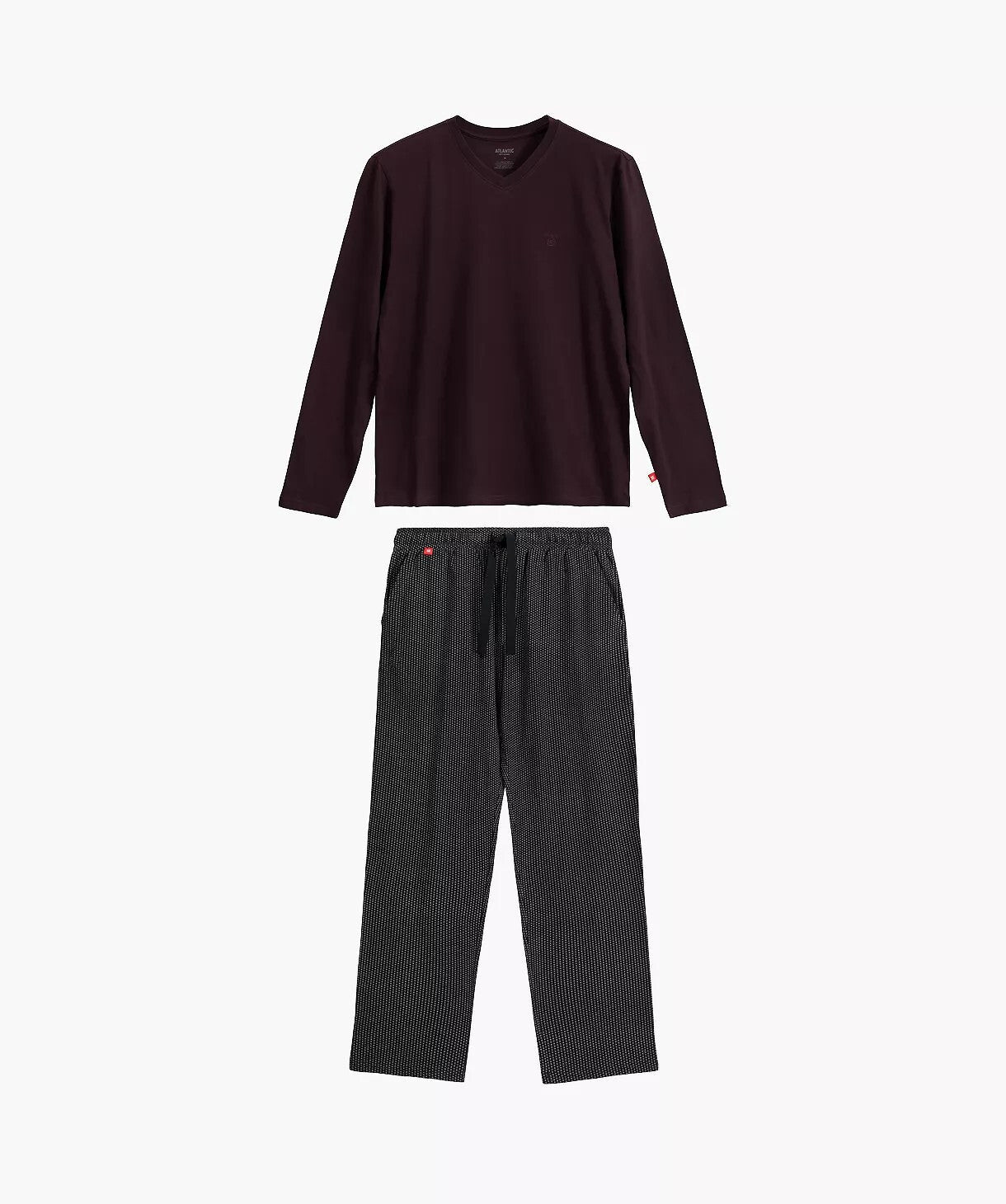 Pigiama uomo scollo a v in cotone effetto pesca - nmp-389