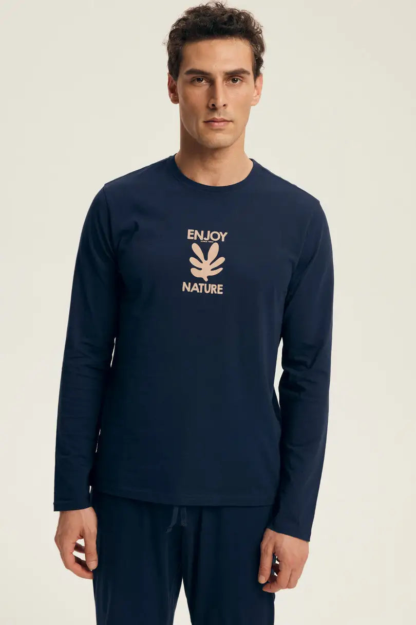 Pigiama uuomo in cotone con scritta ’enjoy nature’ | level