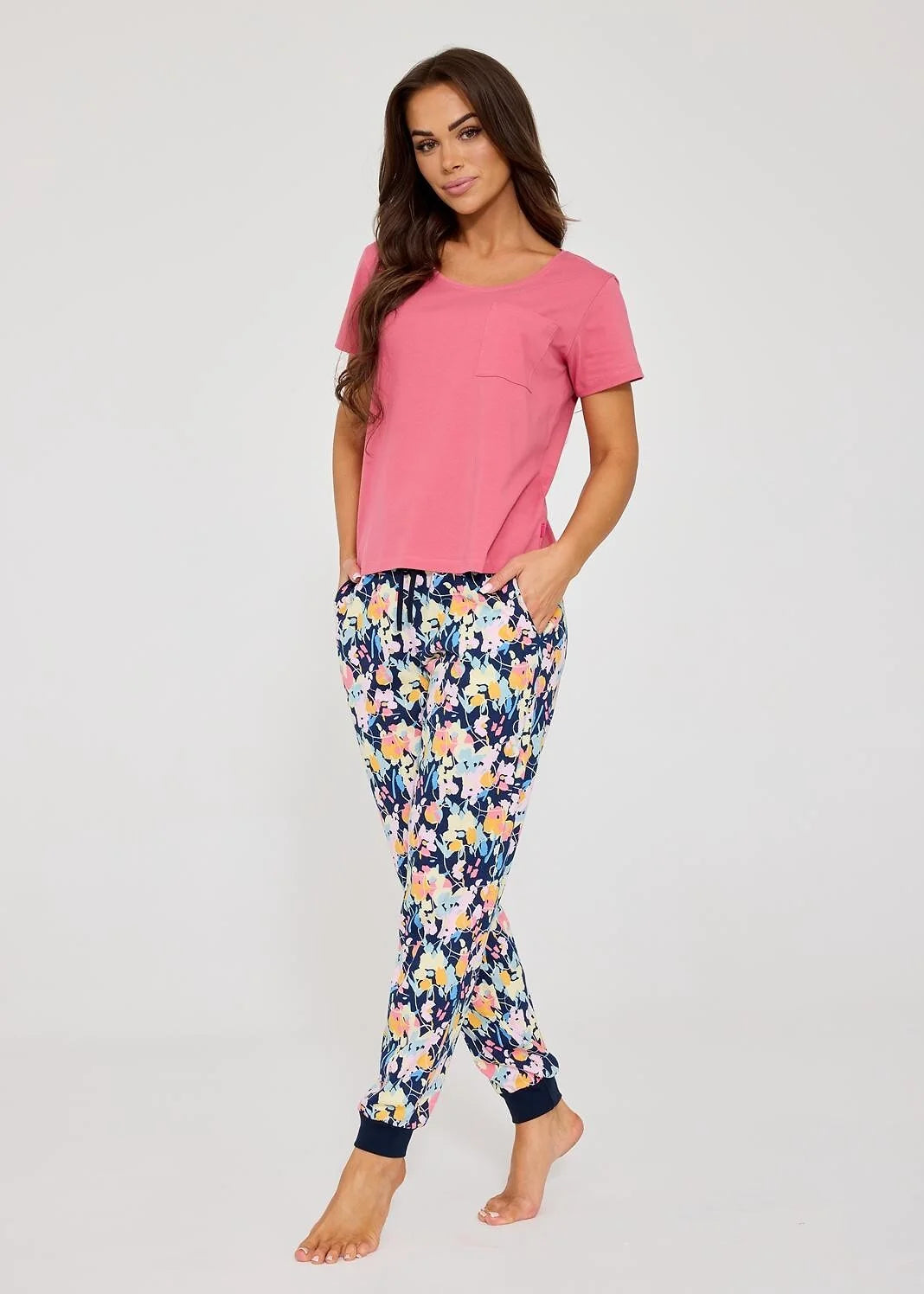 Pola | pigiama donna in cotone – maglia con taschino
