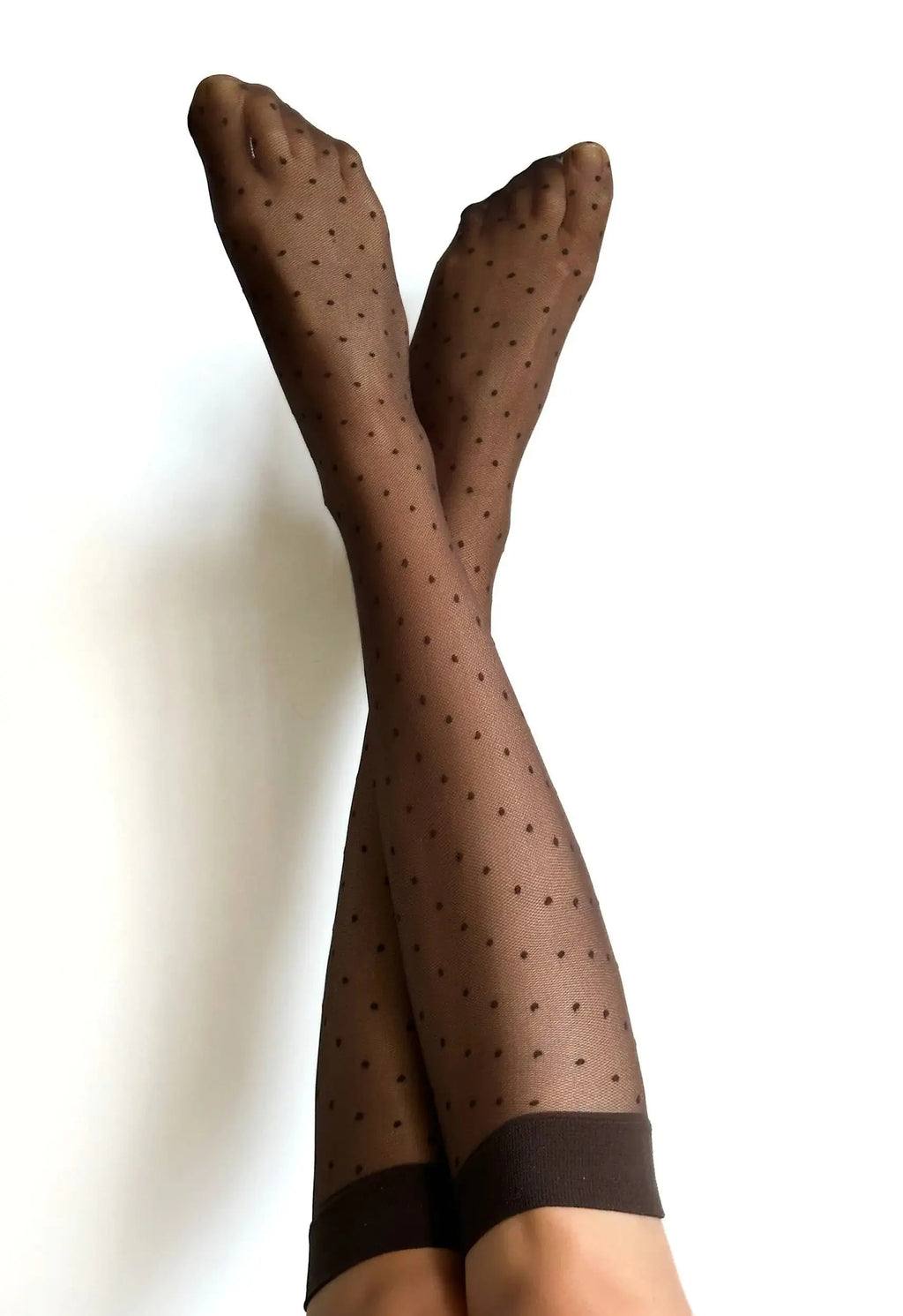 Puntini | gambaletti velati a fantasia microrete con pois