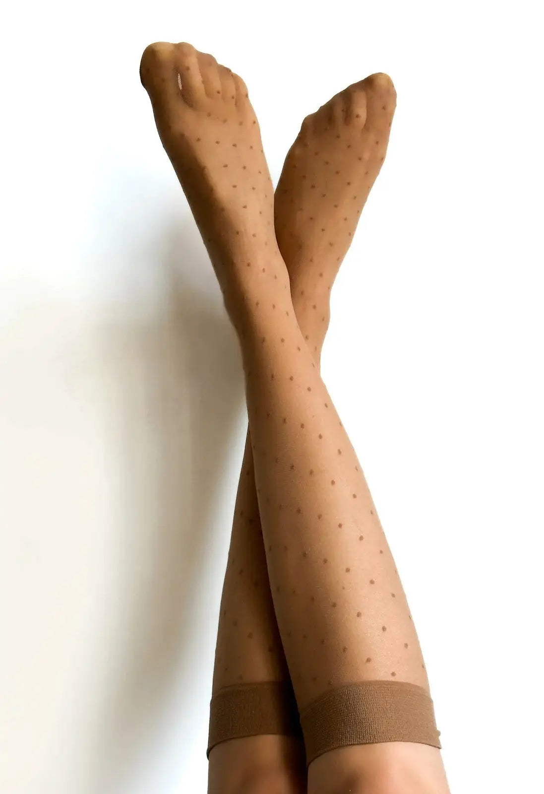 Puntini | gambaletti velati a fantasia microrete con pois