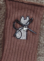 Qr-260529 - calze da donna in cotone con risvolto