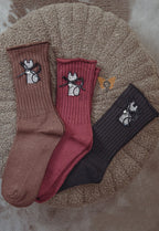 Qr-260529 - calze da donna in cotone con risvolto