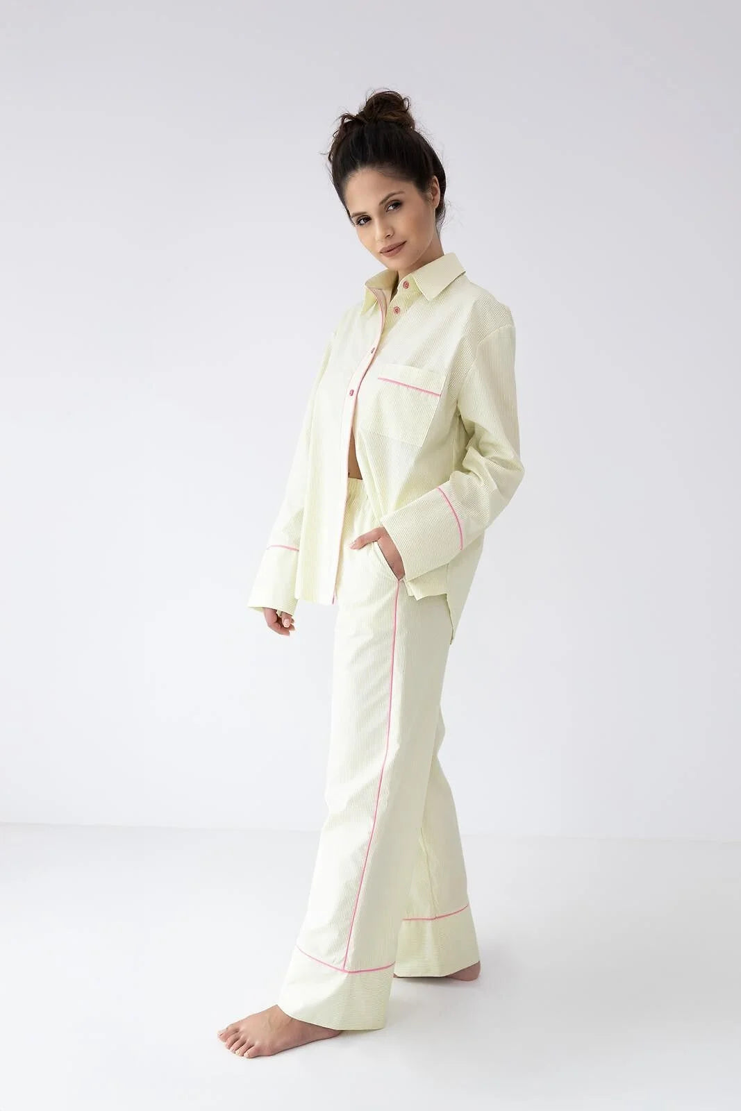 Raven | pigiama donna classico in cotone a righe