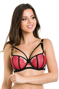 Reggiseno balconcino soft - delice - nero rosso