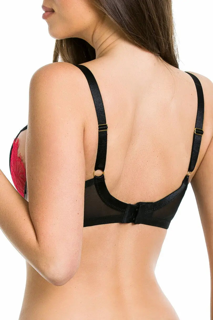 Reggiseno balconcino soft - delice - nero rosso