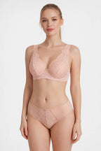Reggiseno bralette in pizzo - jasmin - rosa cipria