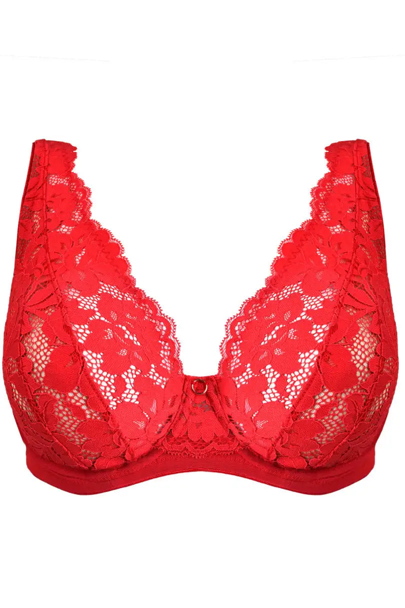 Reggiseno bralette in pizzo - jasmin - rosso
