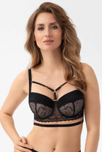 Reggiseno full-cup a balconcino con dettagli in oro rosa