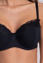 Reggiseno full cup in coppe differenziate - odette - nero