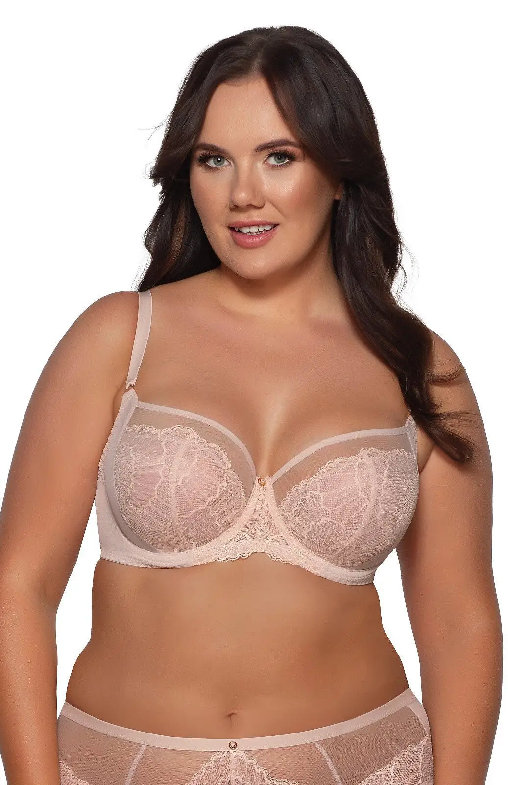 Reggiseno non imbottito in pizzo - caroline - beige - 2109
