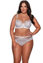 Reggiseno non imbottito in pizzo - caroline maxi - bianco