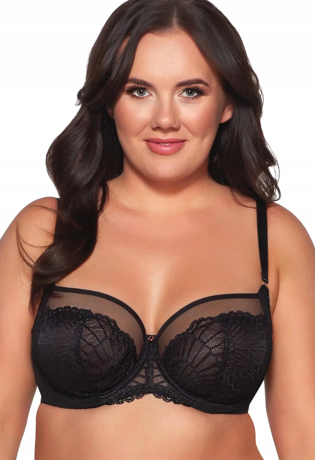 Reggiseno non imbottito in pizzo - caroline maxi - nero