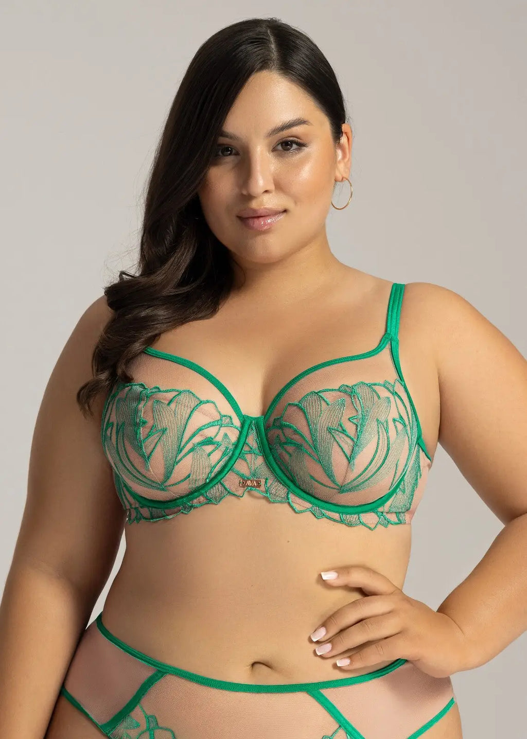 Reggiseno morbido con pizzo - emerald green - 2161