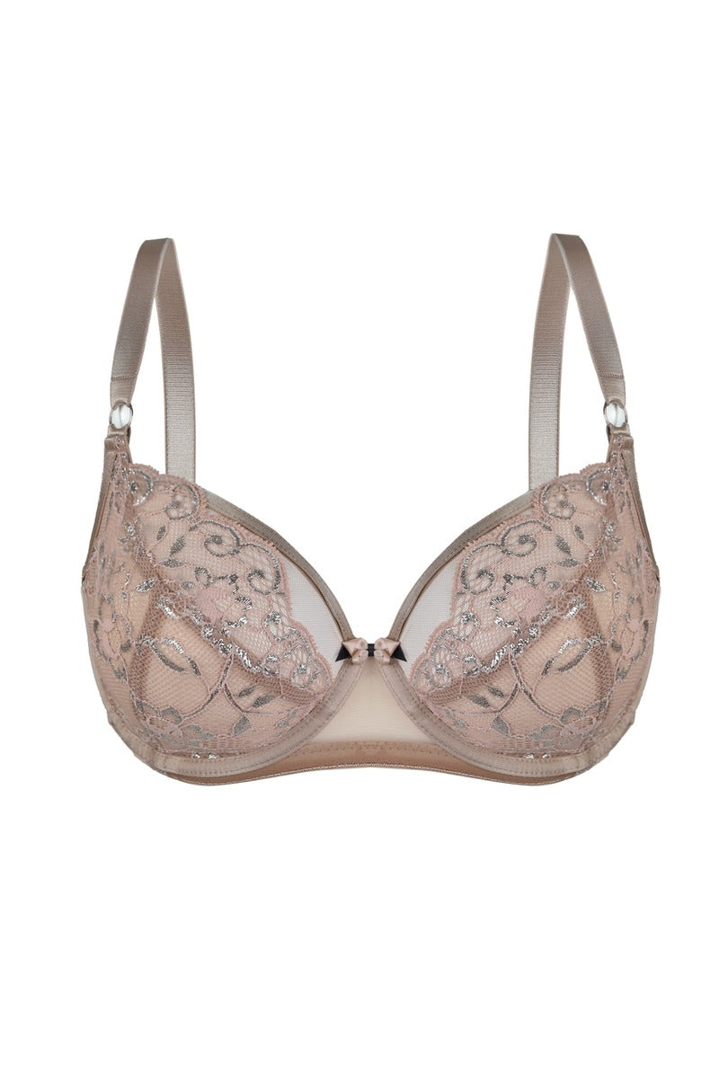 Reggiseno morbido in pizzo - silver sand