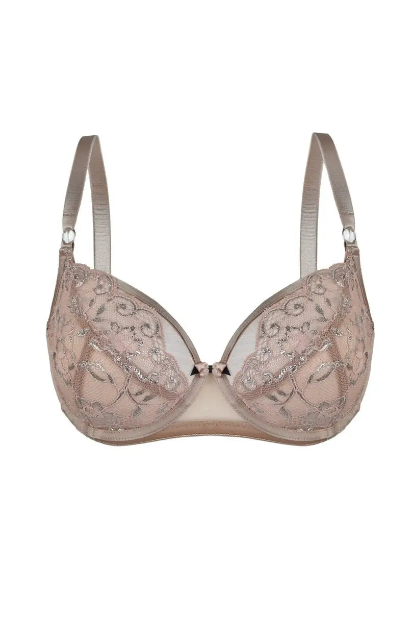 Reggiseno morbido in pizzo - silver sand