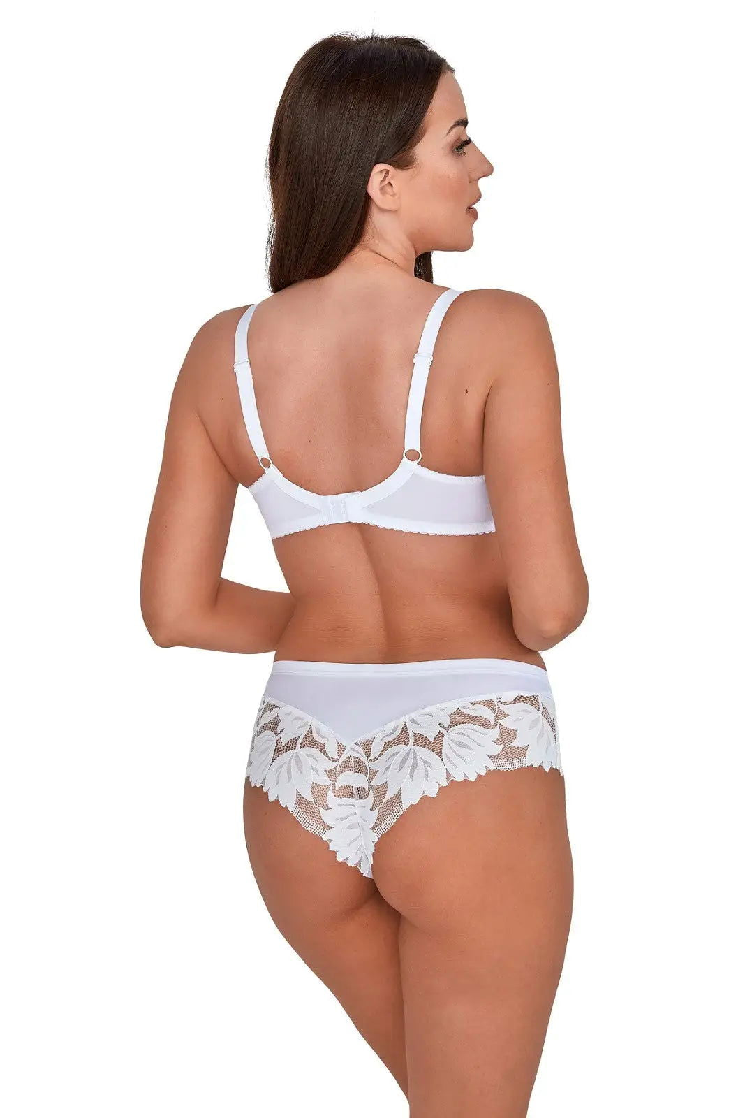 Reggiseno non imbottito in pizzo con ferretto venere bianco