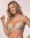 Reggiseno push up coppe in pizzo - desire - cappuccino