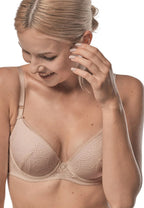 Reggiseno push up coppe in pizzo - desire - cappuccino