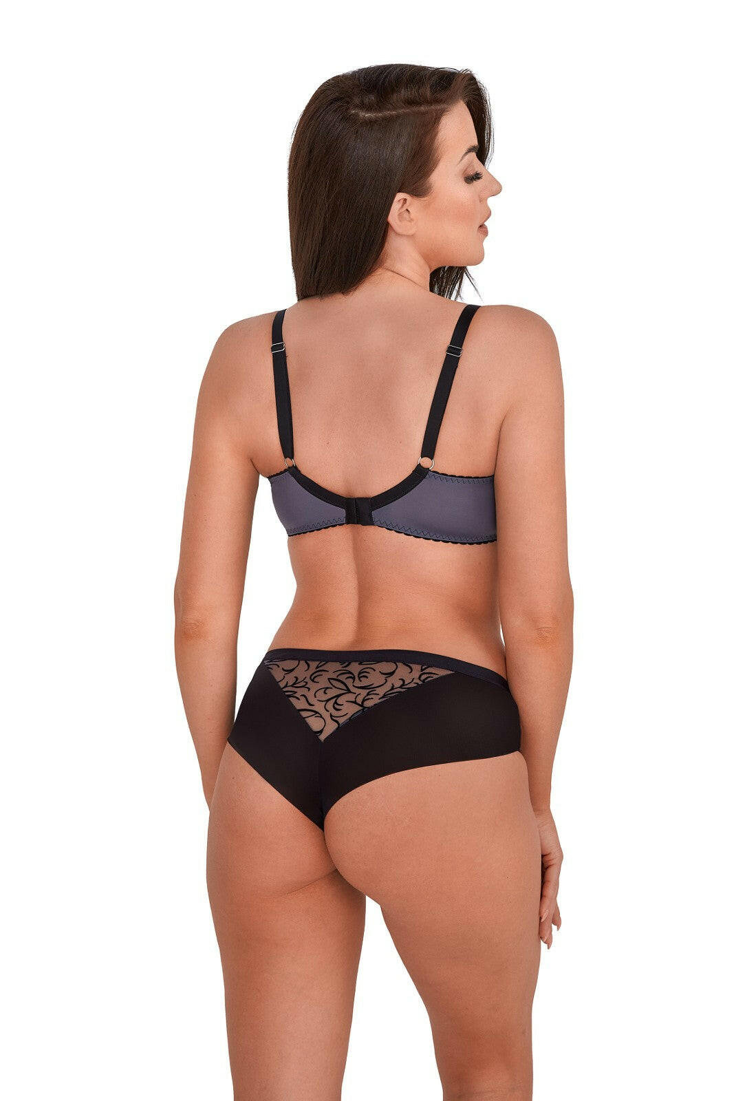 Reggiseno push up grigio floccato cloe