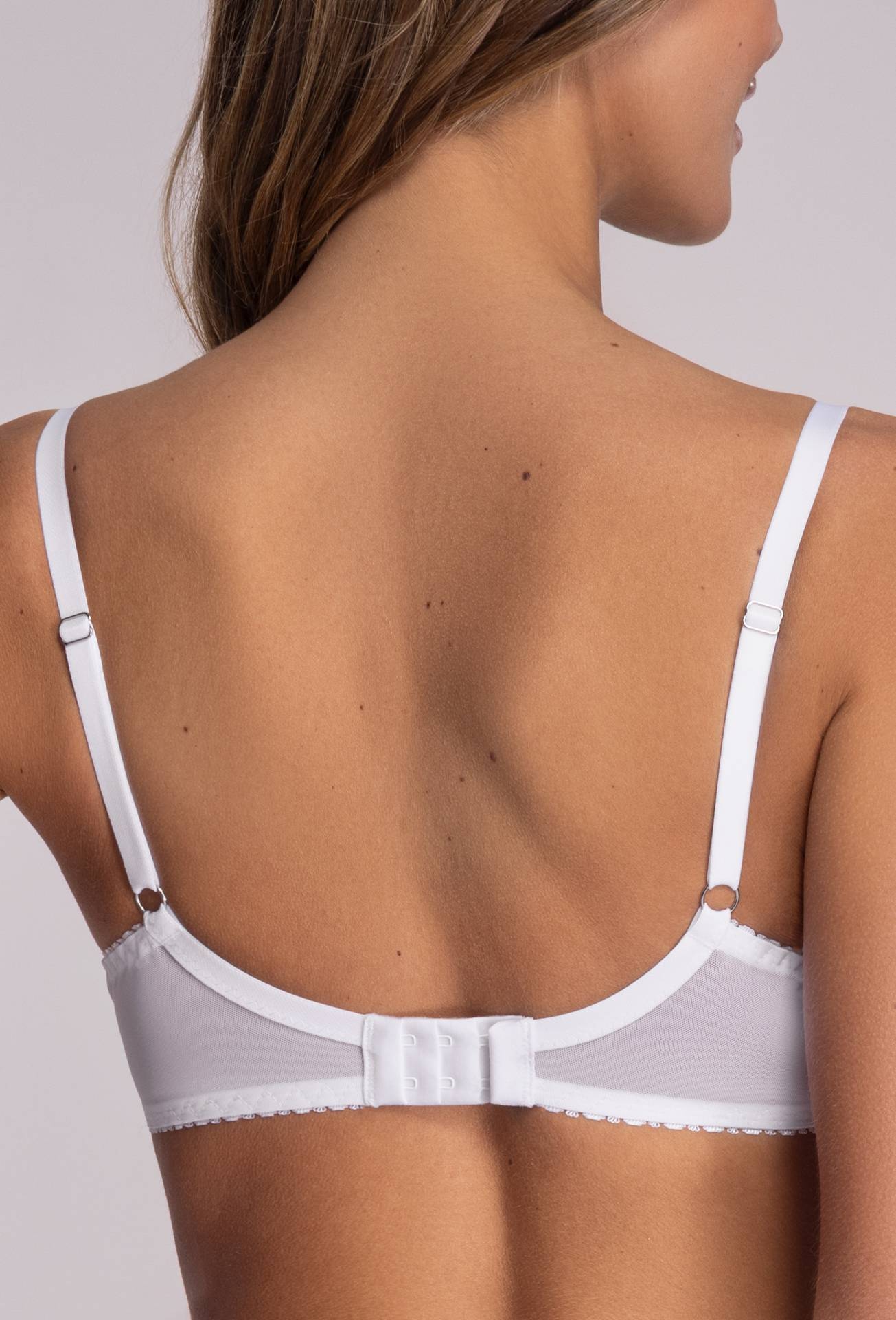Reggiseno semi imbottito in microfibra e pizzo mary jane