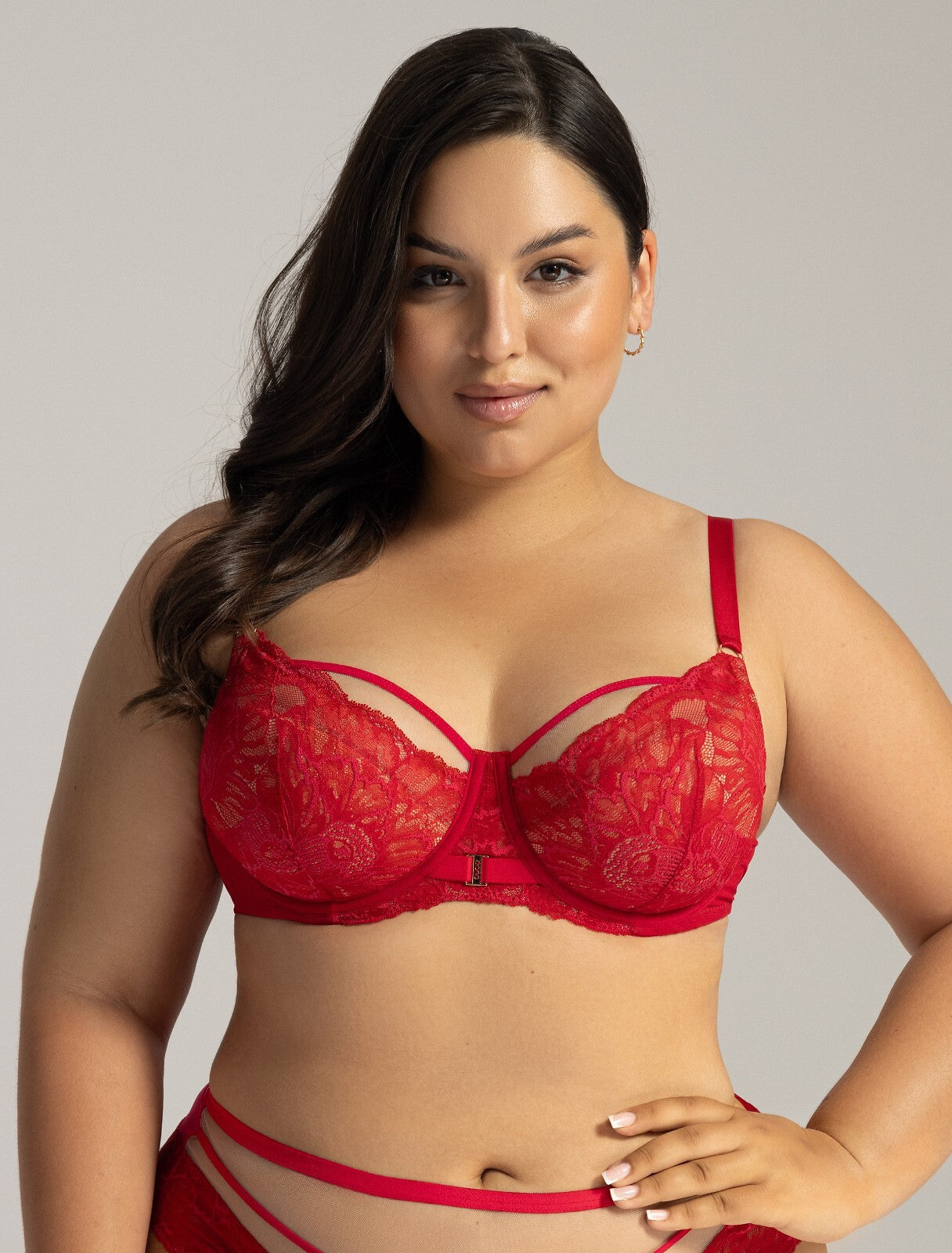 Reggiseno semi imbottito in pizzo barbados